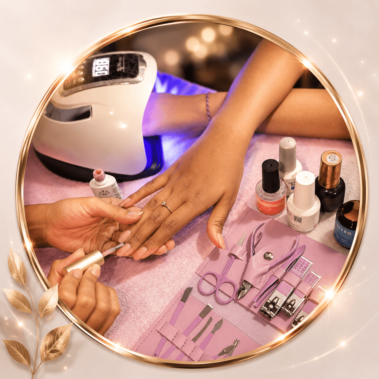 Proses perawatan kuku dan pengaplikasian kutek gel nail art di Claffa Salon